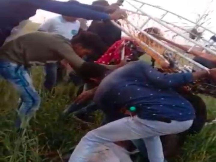 हनुवंतिया में हादसा:पैराग्लाइडिंग के दौरान ऊंचाई से जमीन पर गिरी मशीन, दो कर्मचारियों की मौत