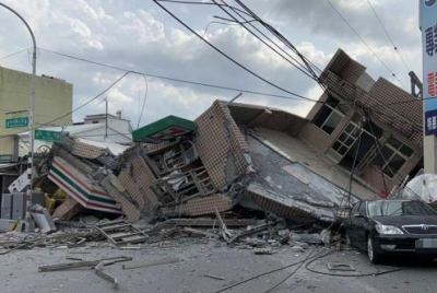 ताइवान में 6.9 तीव्रता से आया भूकंप, ढही इमारत, पटरी से उतरी ट्रेन